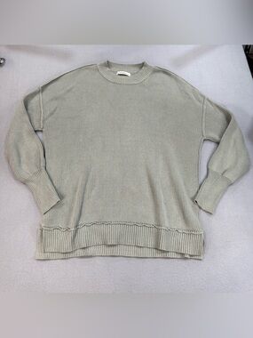 moon & madison Light Sage Ribbed Crewneck Sweater L